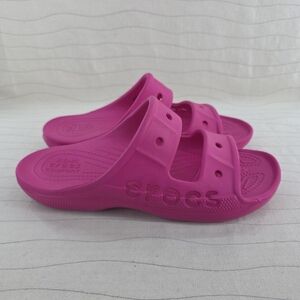 Crocs Womens Baya Pink Slip on Slide Sandals Shoes 207627 Size 10